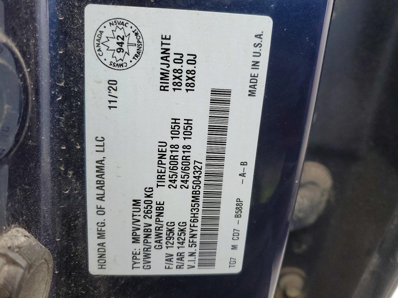 2021 Honda Pilot ex