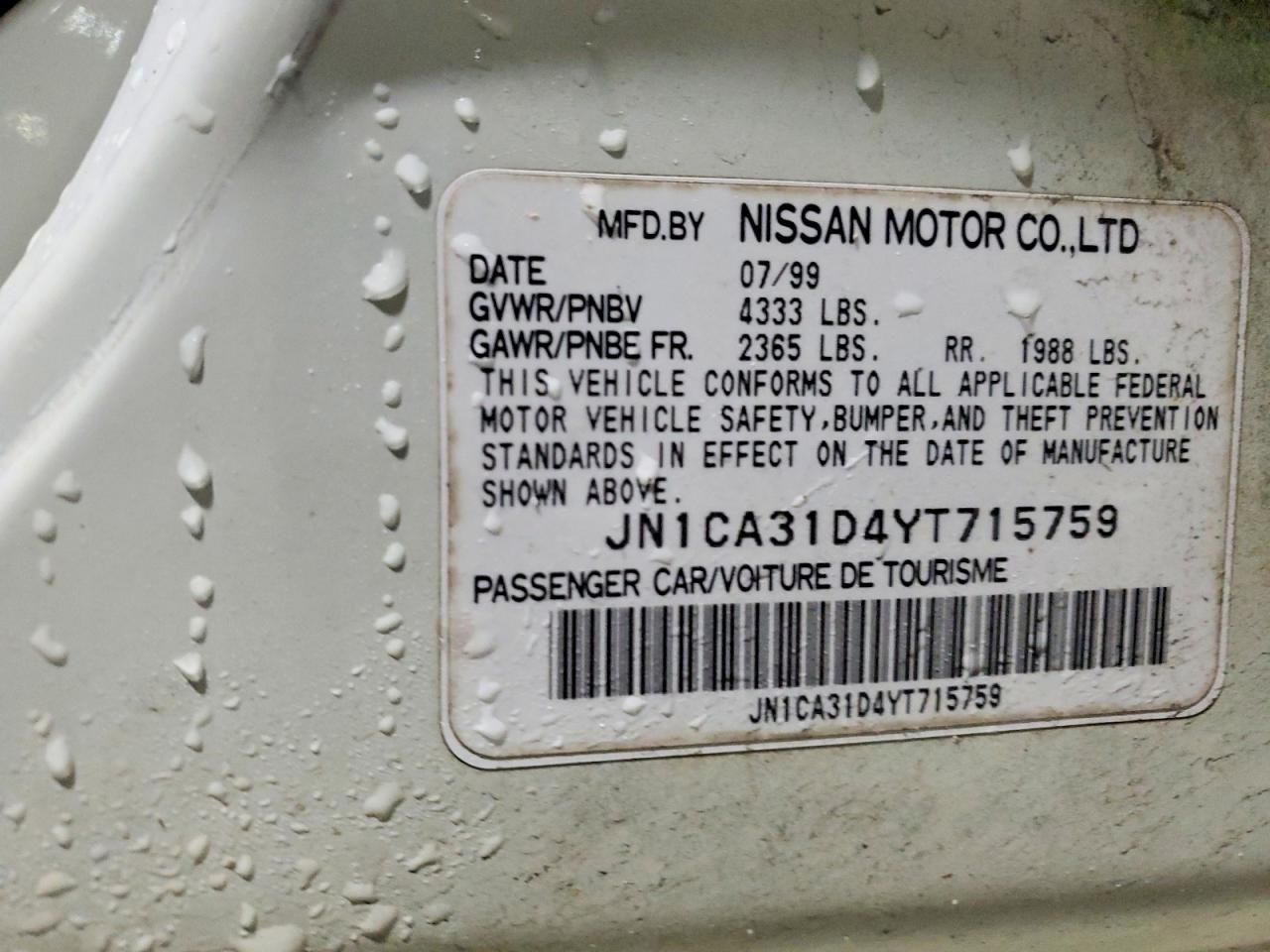 2000 Nissan Maxima gle