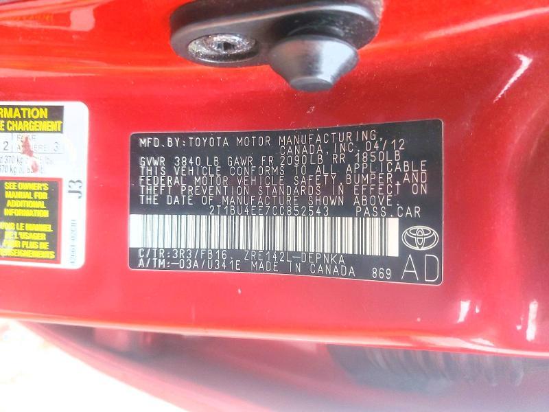2012 Toyota Corolla Base