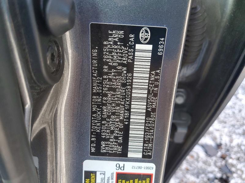 2012 Toyota Camry le