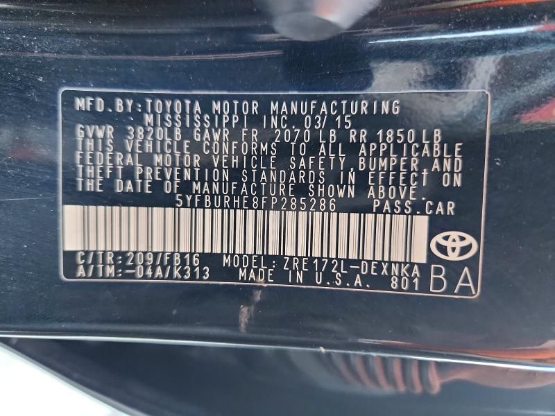 2015 Toyota Corolla l