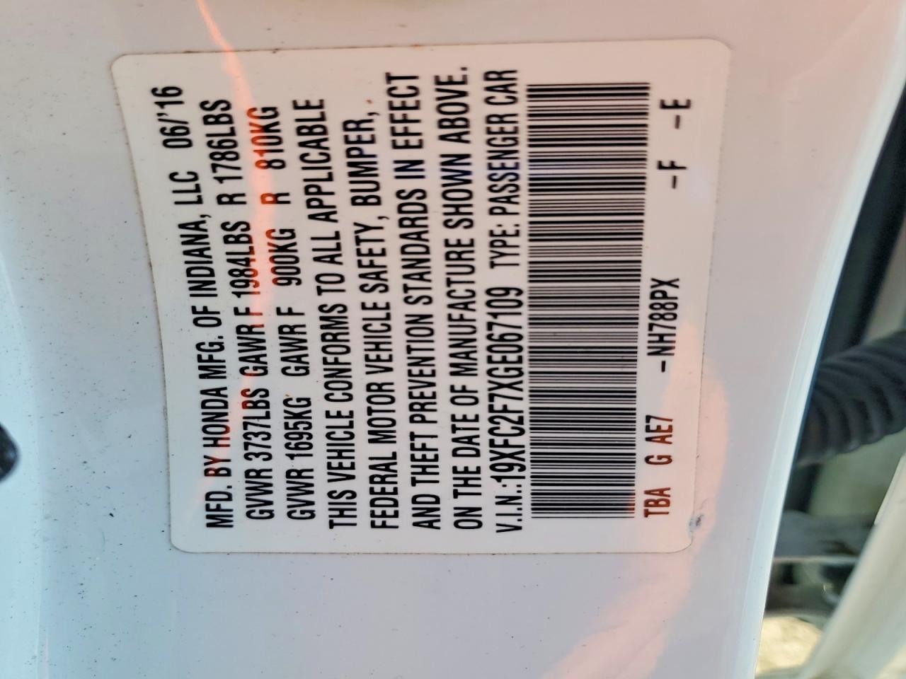2016 Honda Civic ex