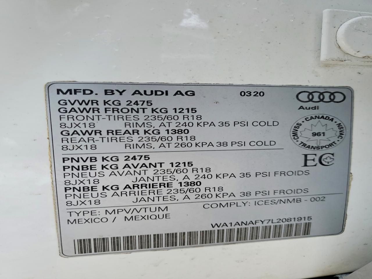 2020 Audi Q5 Premium