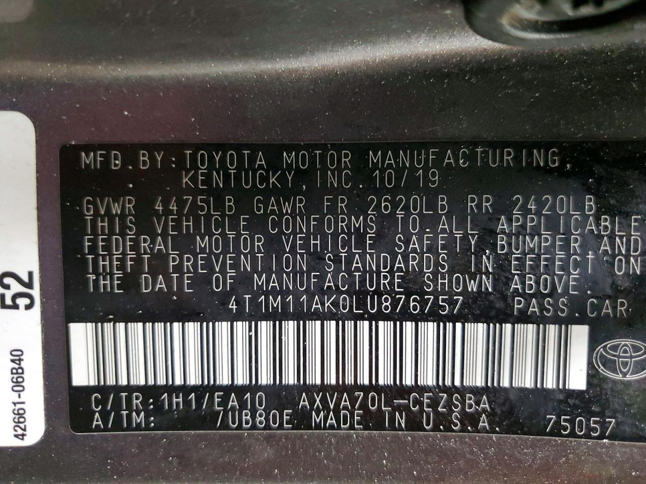 2020 Toyota Camry se