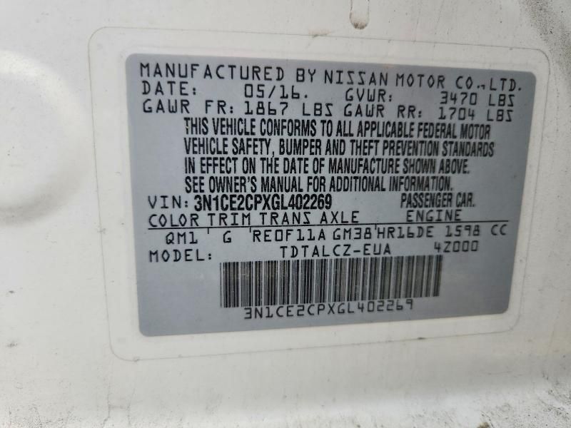 2016 Nissan Versa Note s