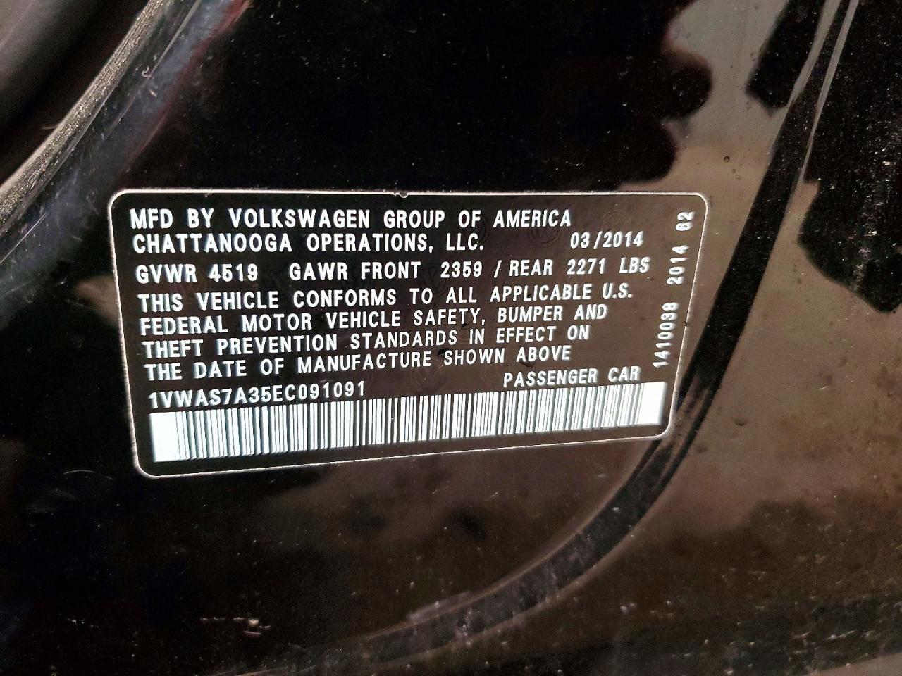 2014 Volkswagen Passat s