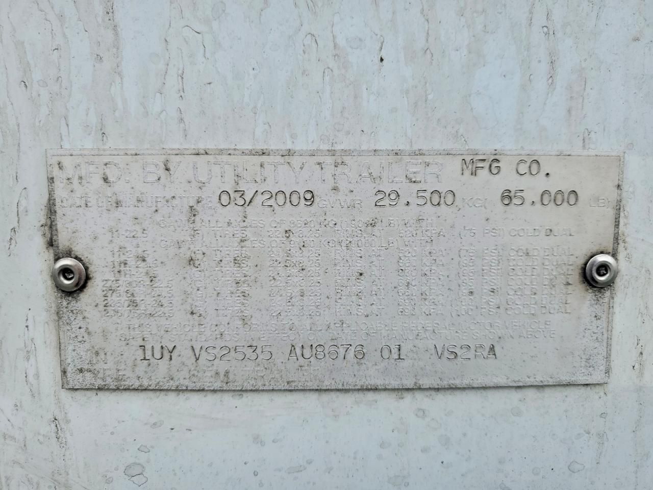 2010 Utility VS2RA Refrigerated Van Trailer