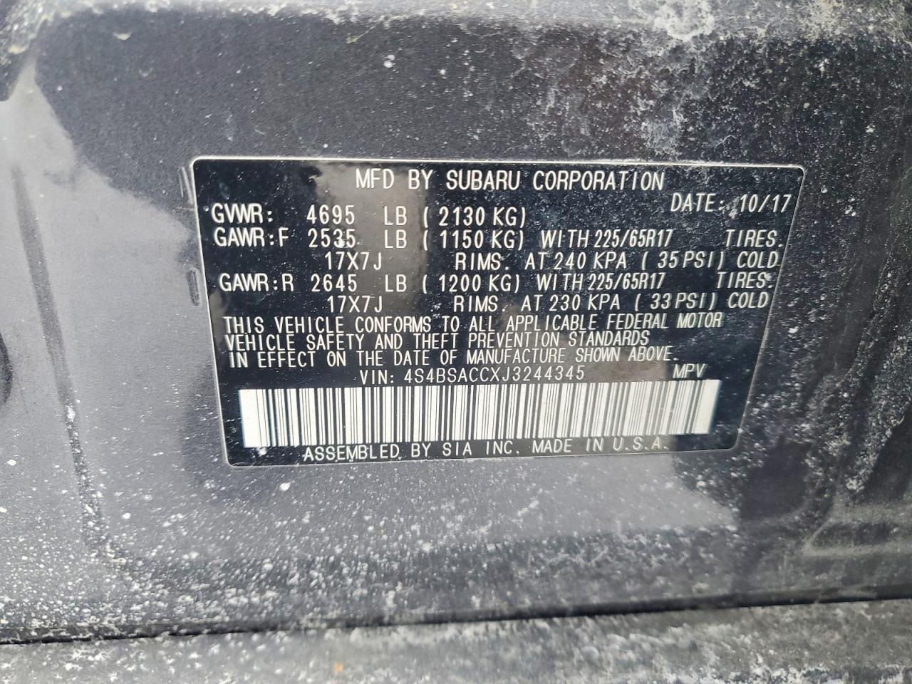 2018 Subaru Outback 2.5i Premium