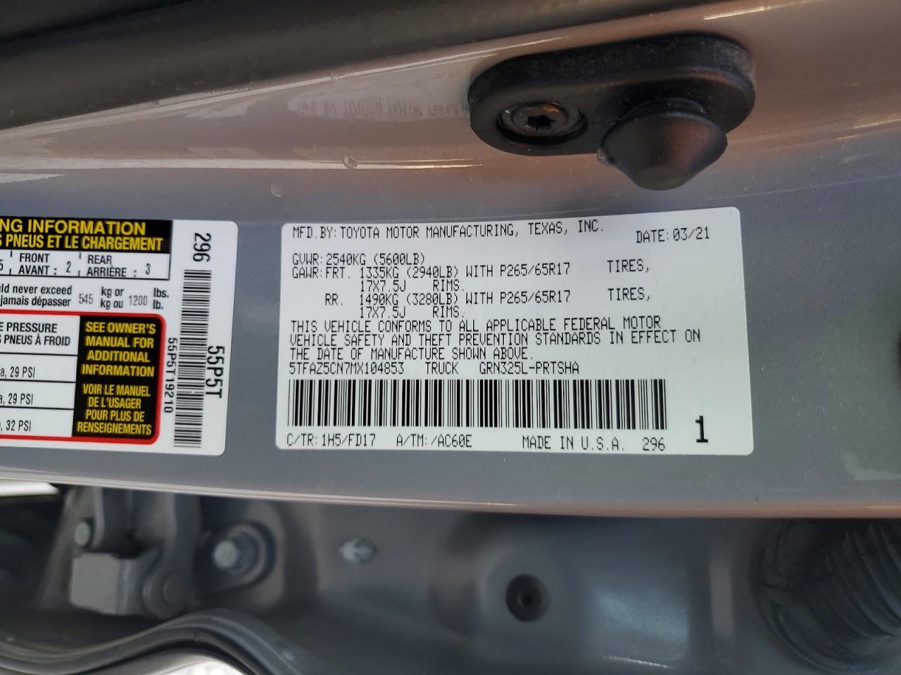 2021 Toyota Tacoma TRD Sport