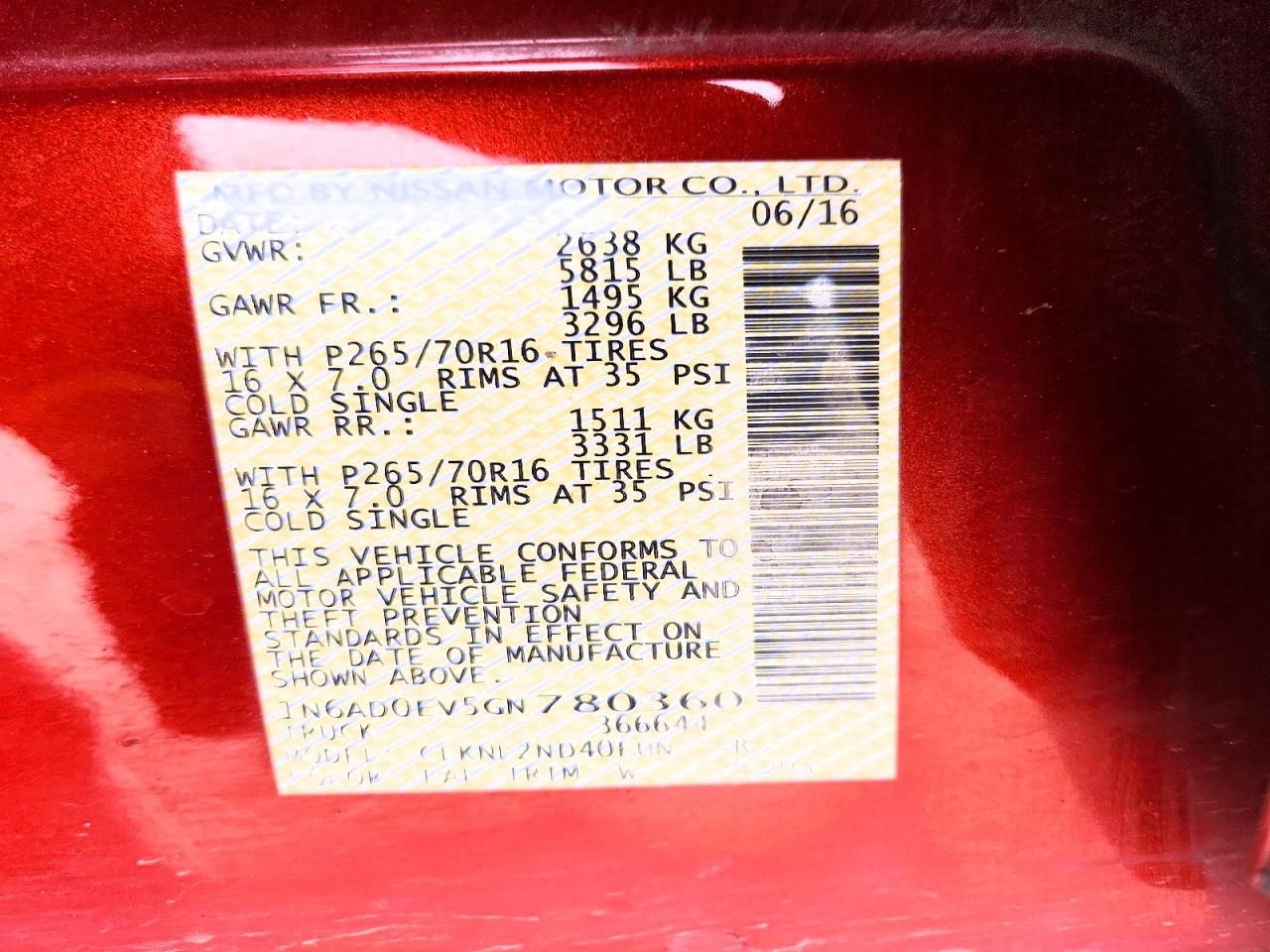 2016 Nissan Frontier SV