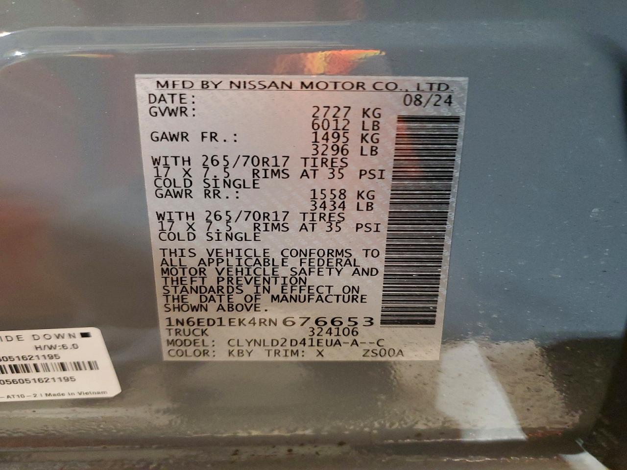 2024 Niss Frontier s