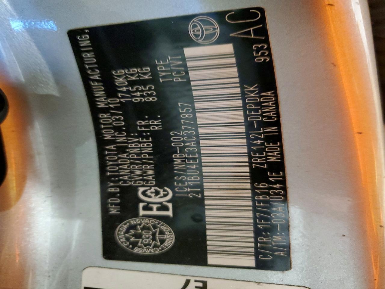 2010 Toyota Corolla Base