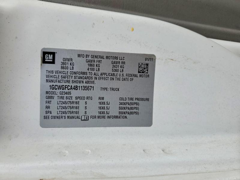 2011 Chev Rolet Express 2500 Utility / Service van
