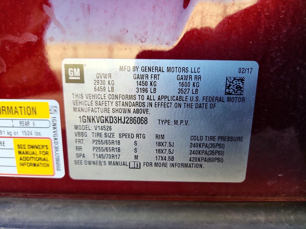 2017 Chevrolet Traverse lt