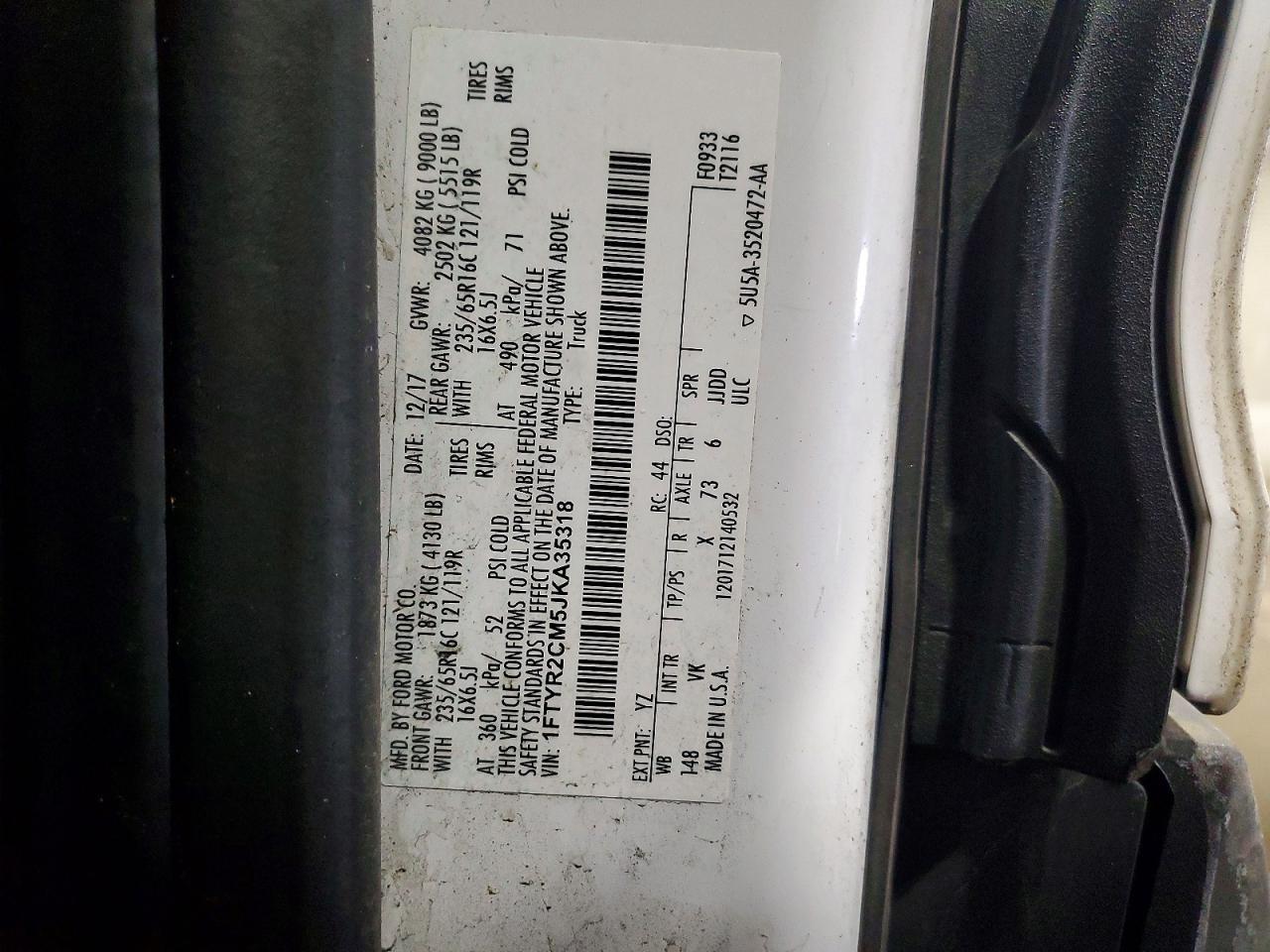 2018 Ford Transit 250 Utility / Service Van
