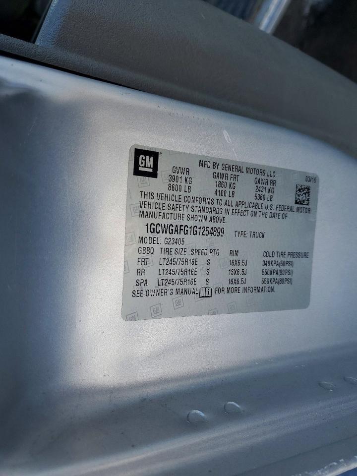 2016 Chevrolet Express 2500 Cargo Utility / Service Van