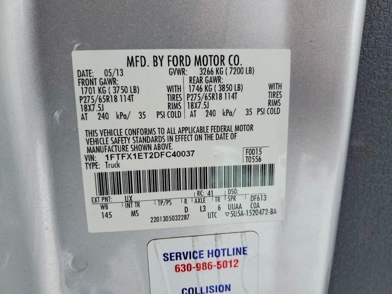 2013 Ford F150 Super cab