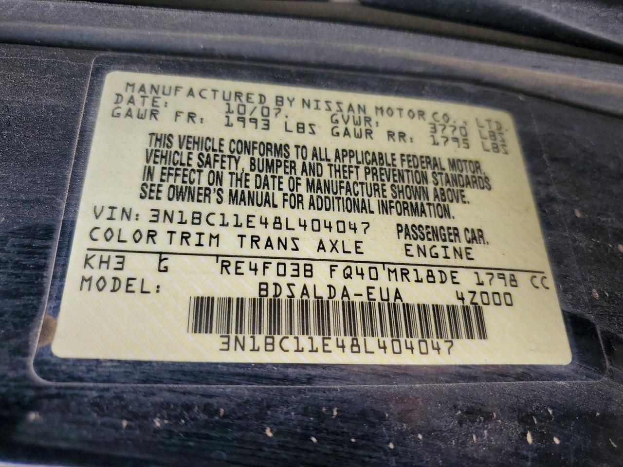 2008 Nissan Versa s