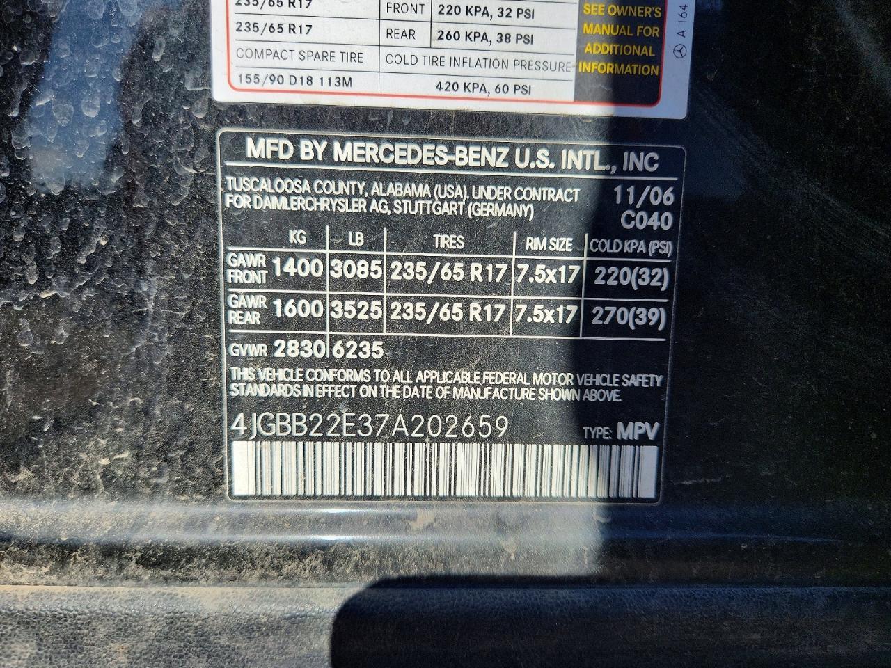 2007 Mercedes-Benz Ml 320 cdi