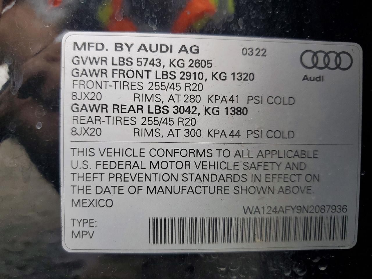 2022 Audi SQ5 Sportback Premium Plus