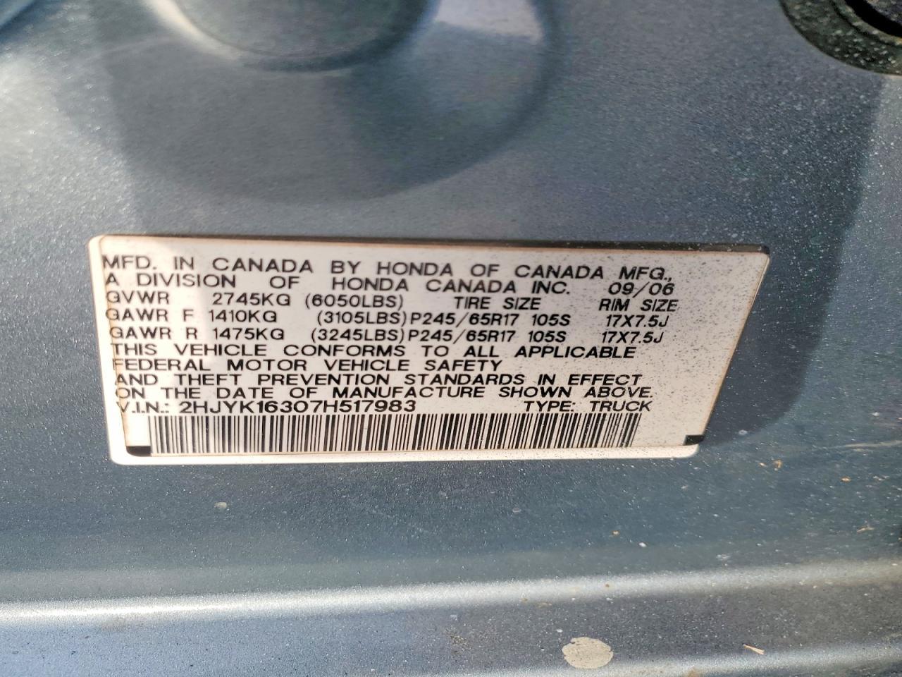 2007 Honda Ridgeline RTX