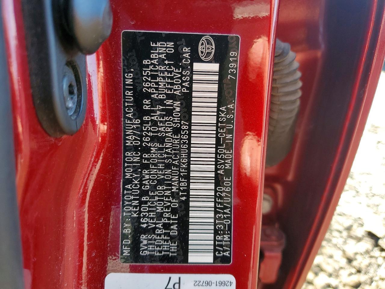 2017 Toyota Camry le