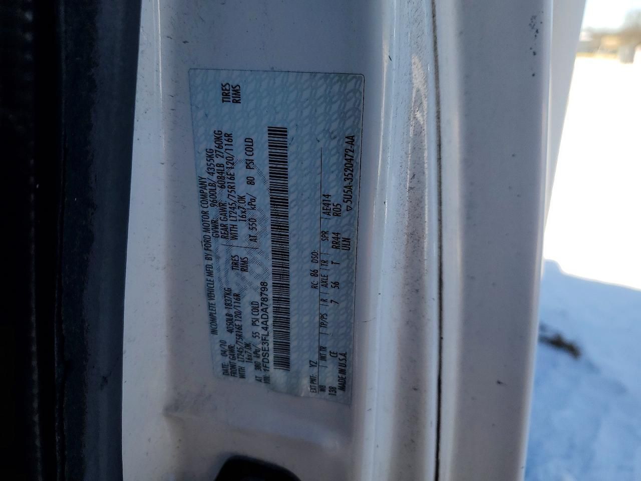 2010 Ford E350 Delivery Truck