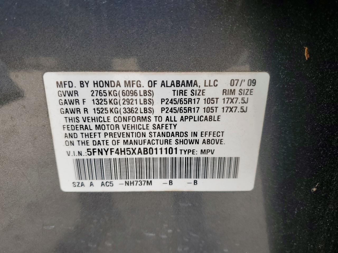 2010 Honda Pilot exl