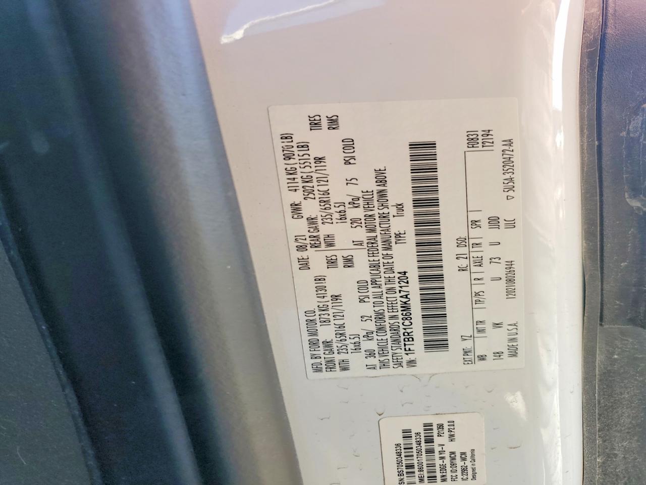 2021 Ford Transit 250 Delivery Van