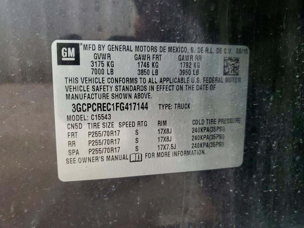 2015 Chevrolet Silverado C1500 lt