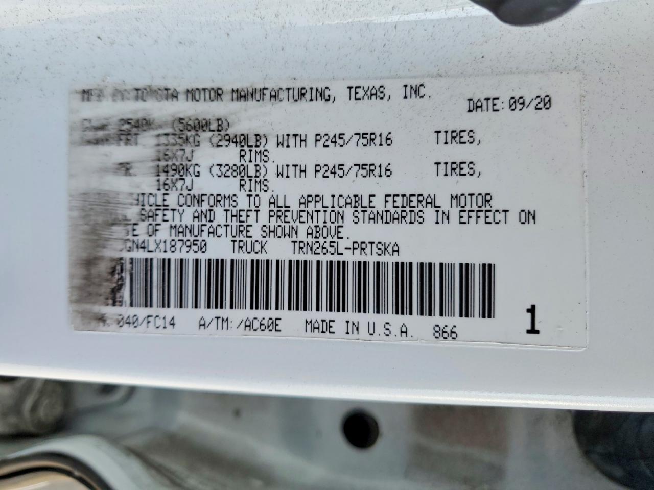 2020 Toyota Tacoma SR5