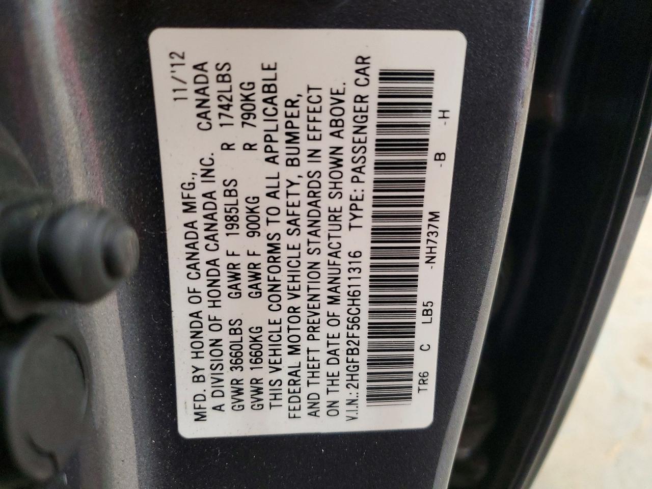 2012 Honda Civic lx