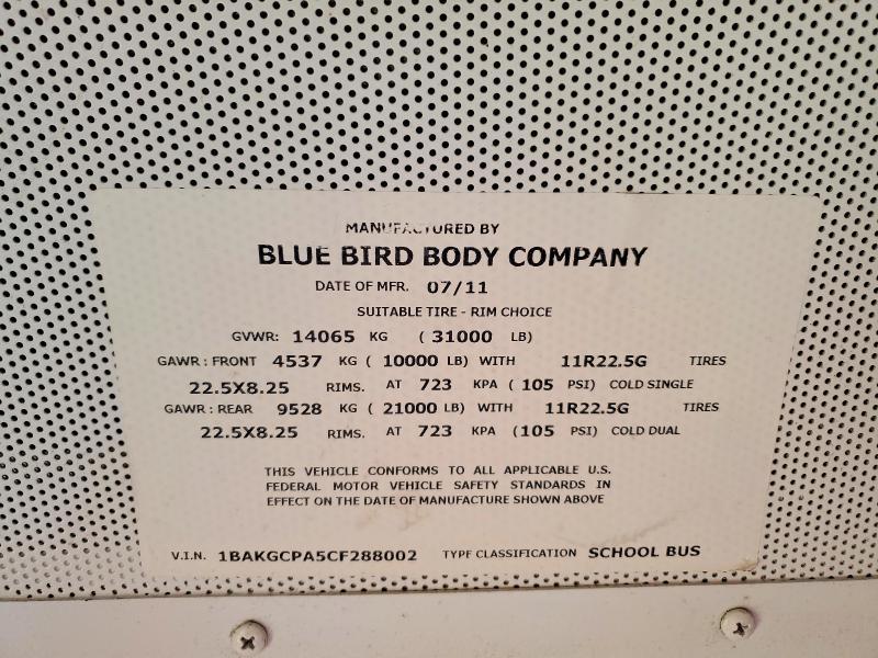 2012 Bluebird School Bus