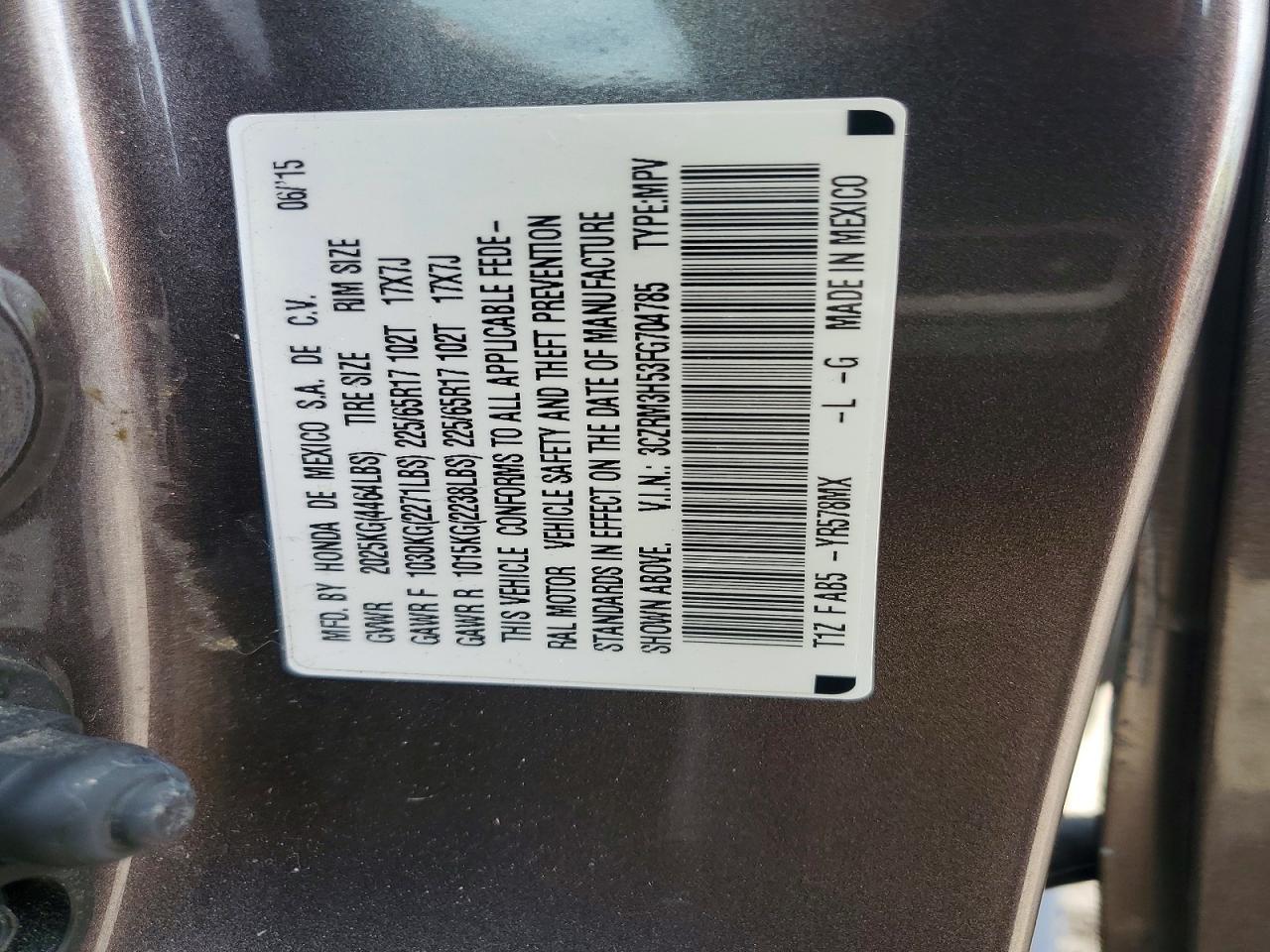 2015 Honda Cr-v ex