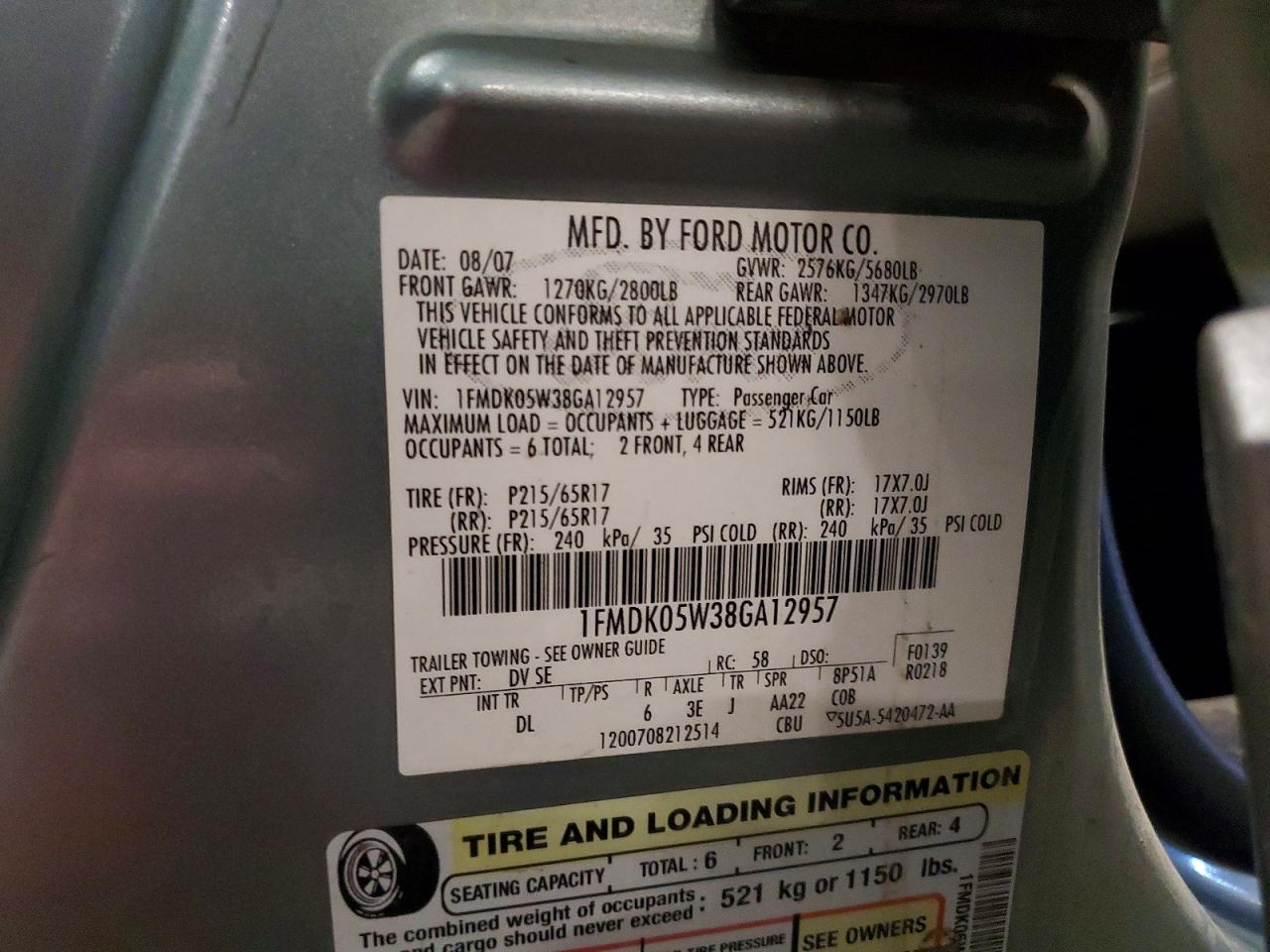 2008 Ford Taurus x sel