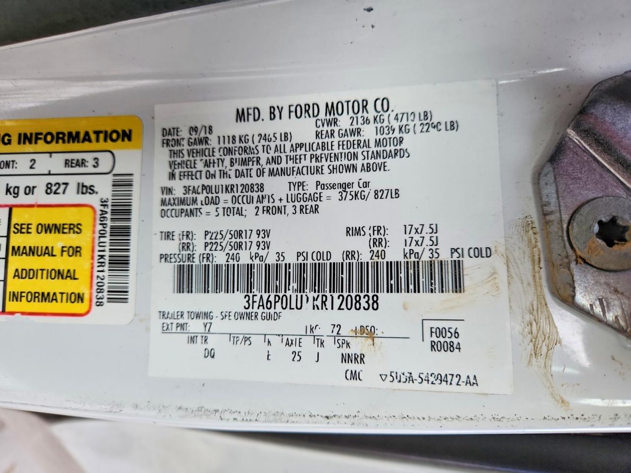 2019 Ford Fusion se