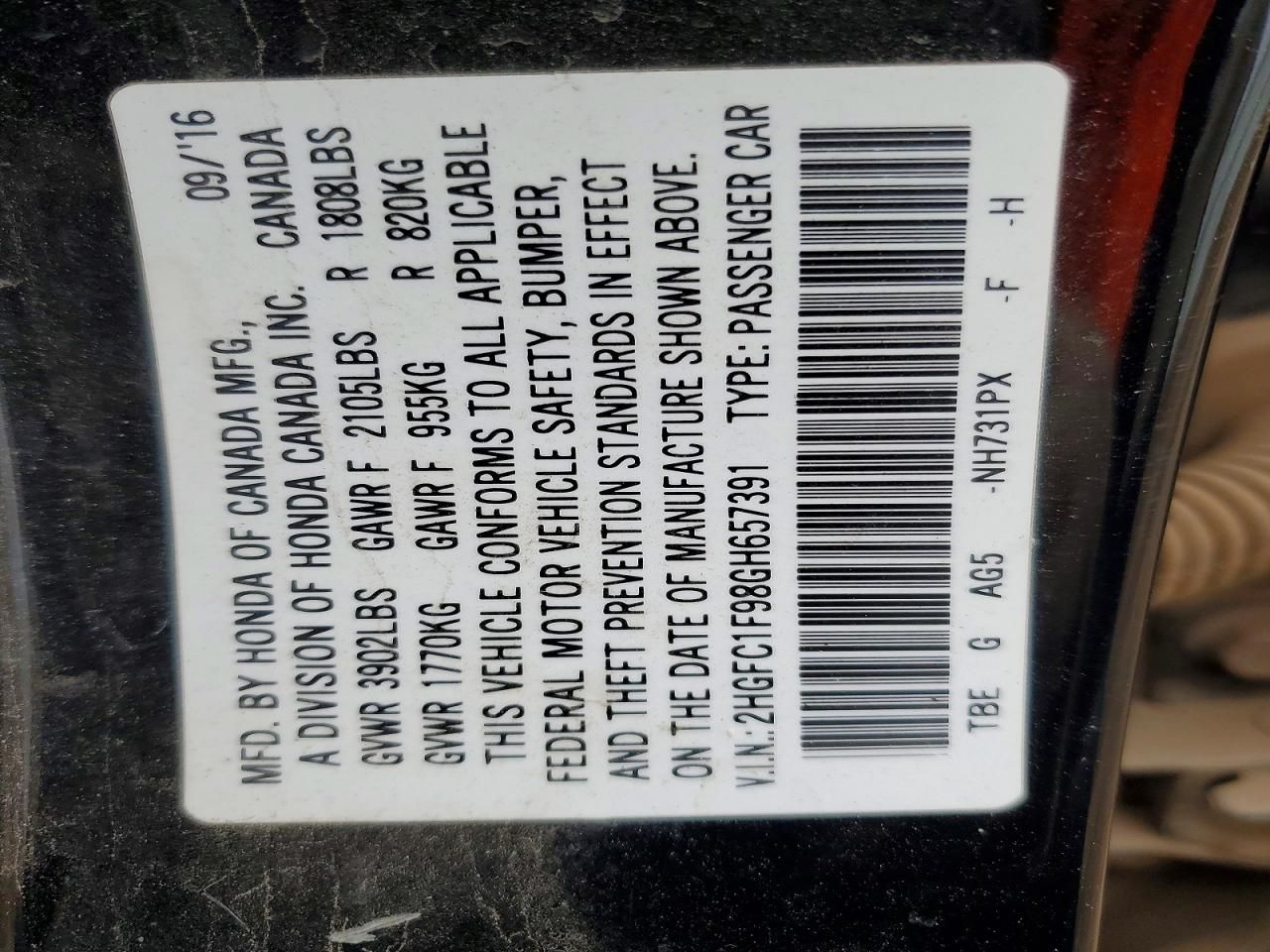 2016 Honda Civic Touring