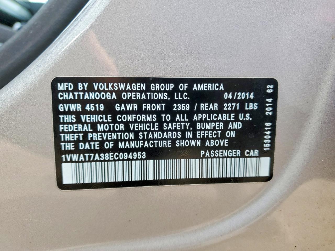 2014 Volkswagen Passat s