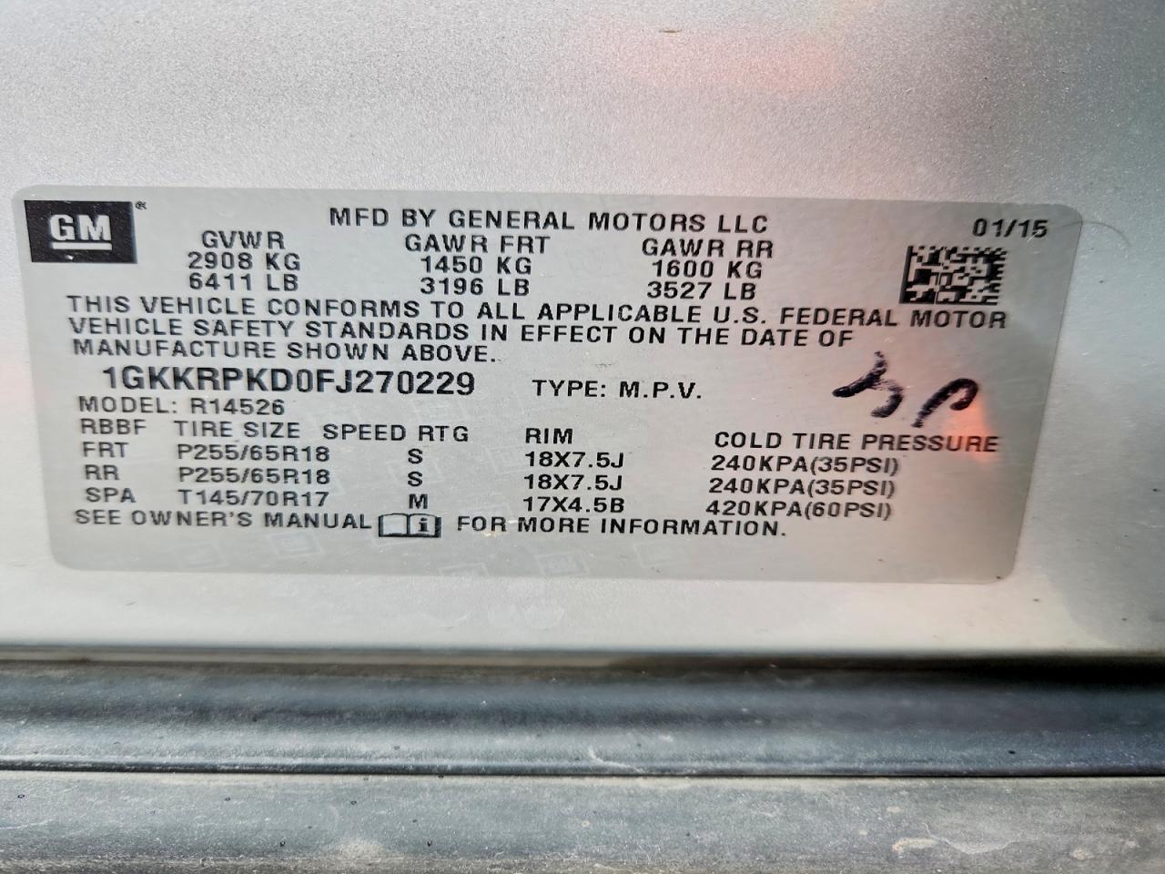 2015 GMC Acadia sle