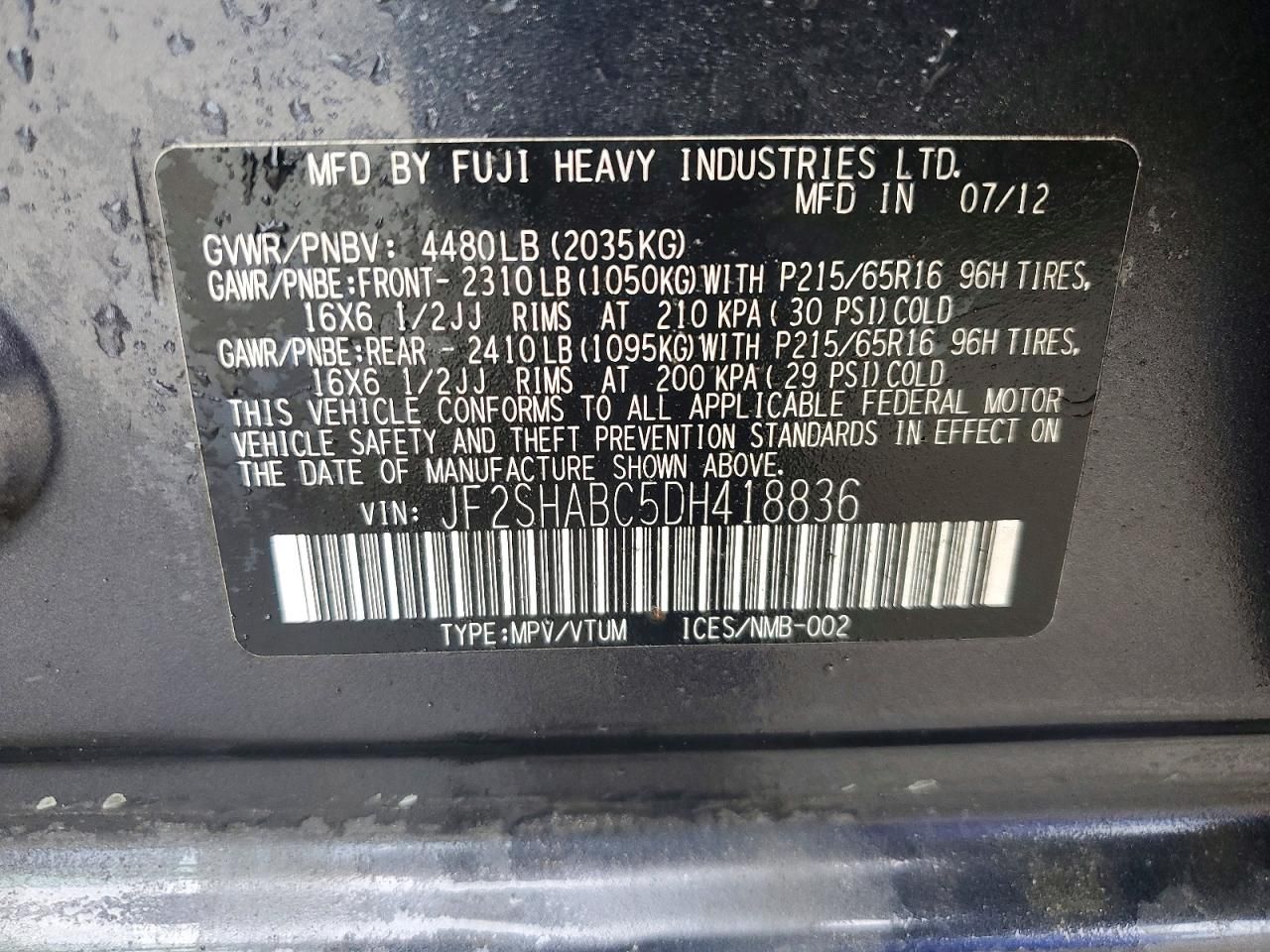 2013 Subaru Forester 2.5x