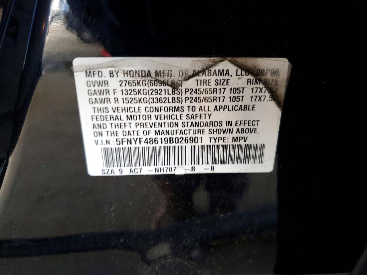 2009 Honda Pilot exl