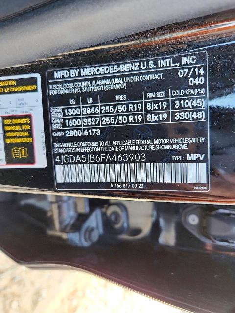 2015 Mercedes-Benz Ml 350