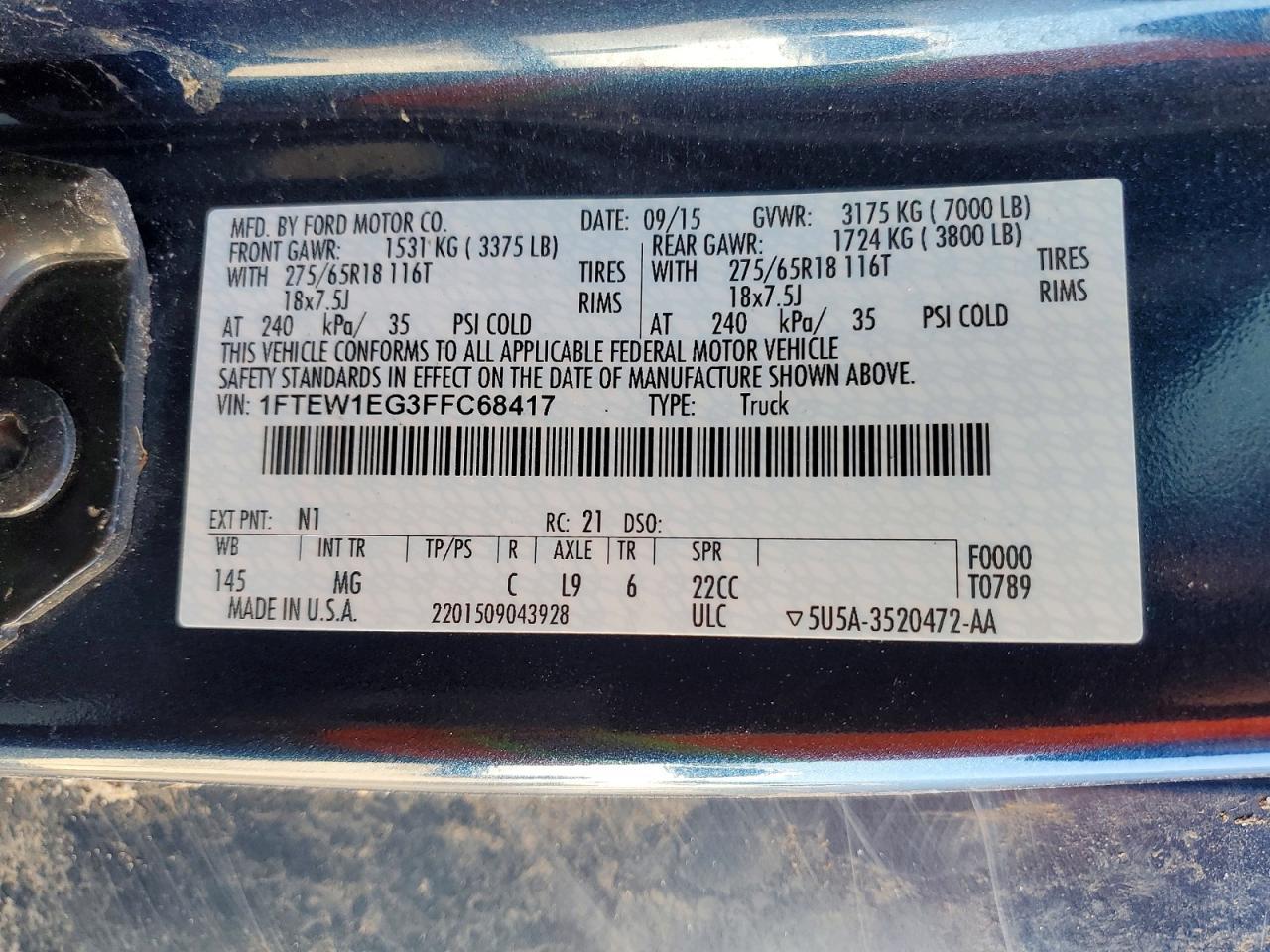 2015 Ford F150 Supercrew