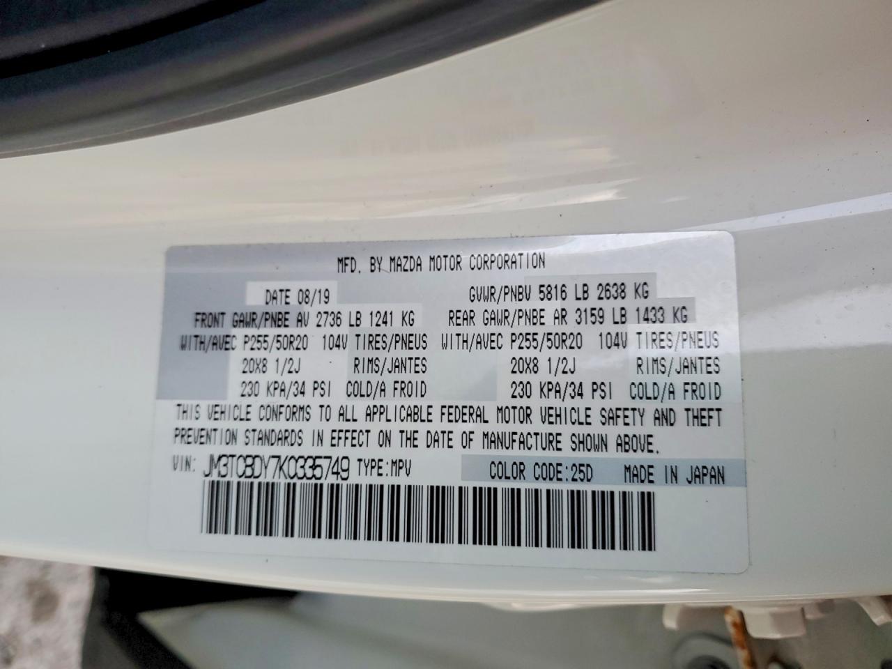 2019 Mazda Cx-9 Grand Touring