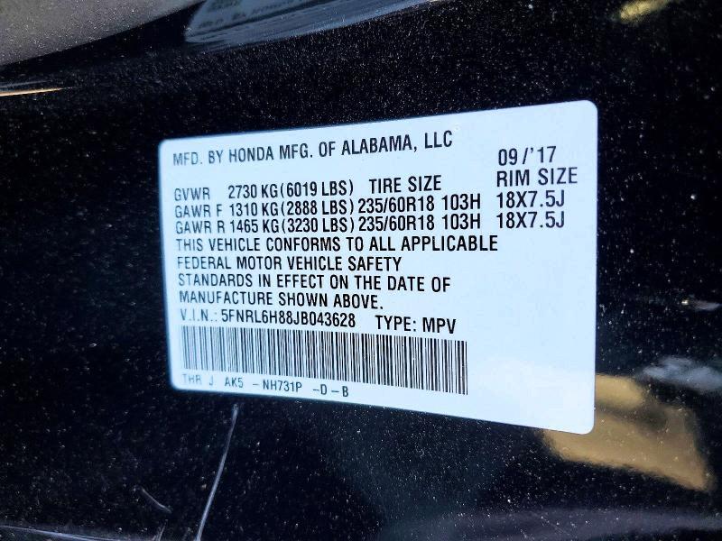 2018 Honda Odyssey Touring