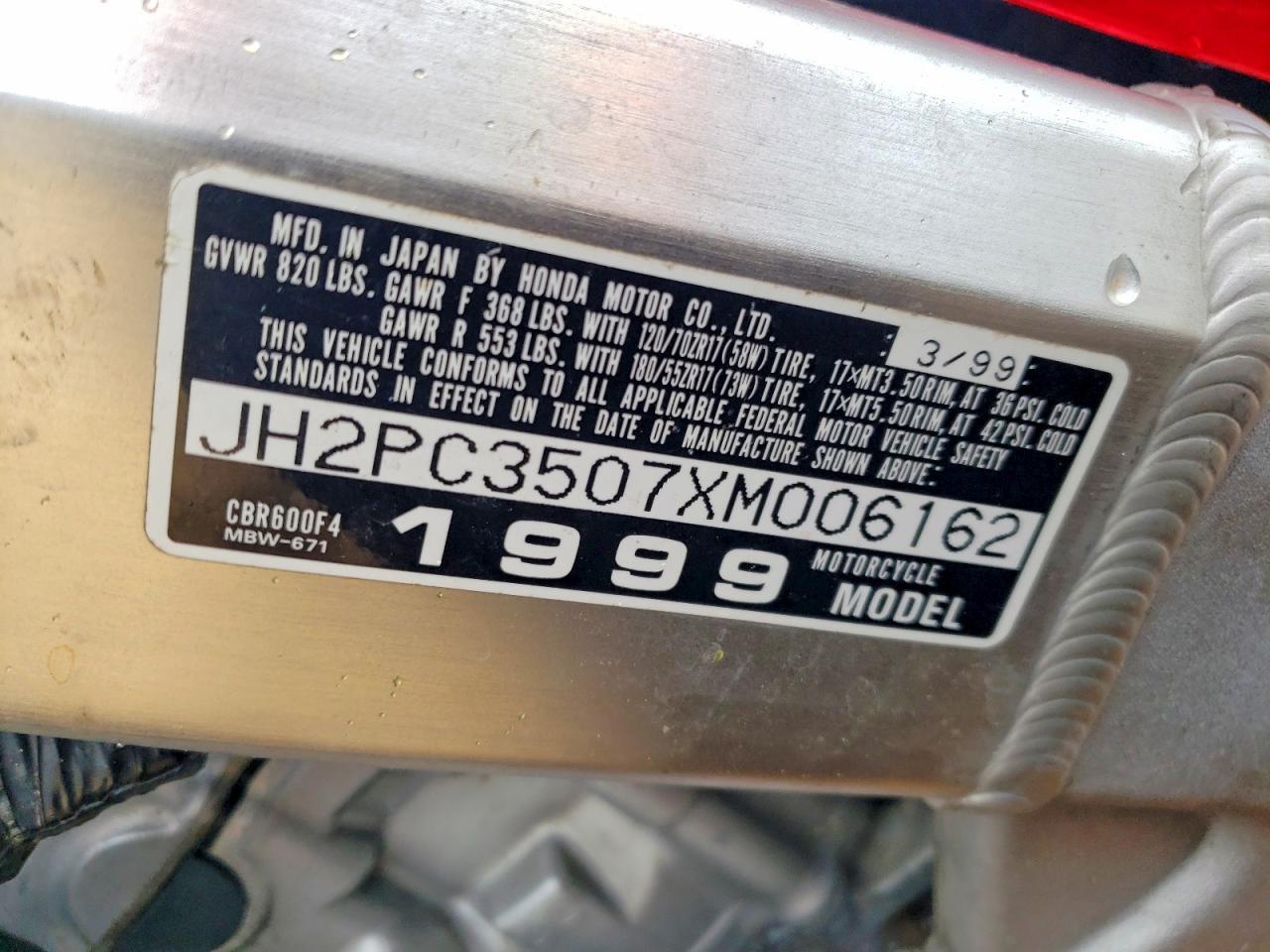 1999 Honda CBR600 F4