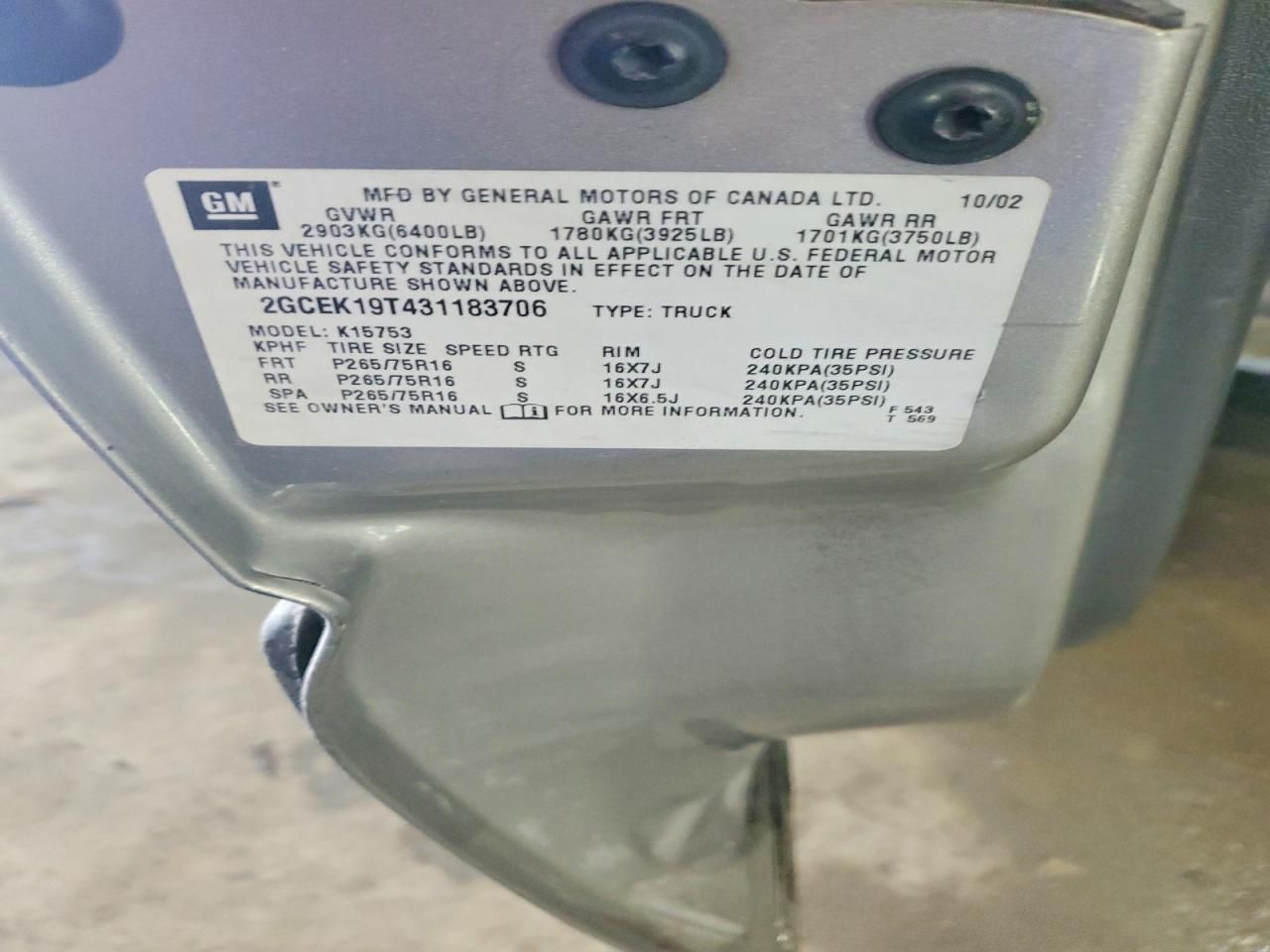 2003 Chevrolet Silverado K1500