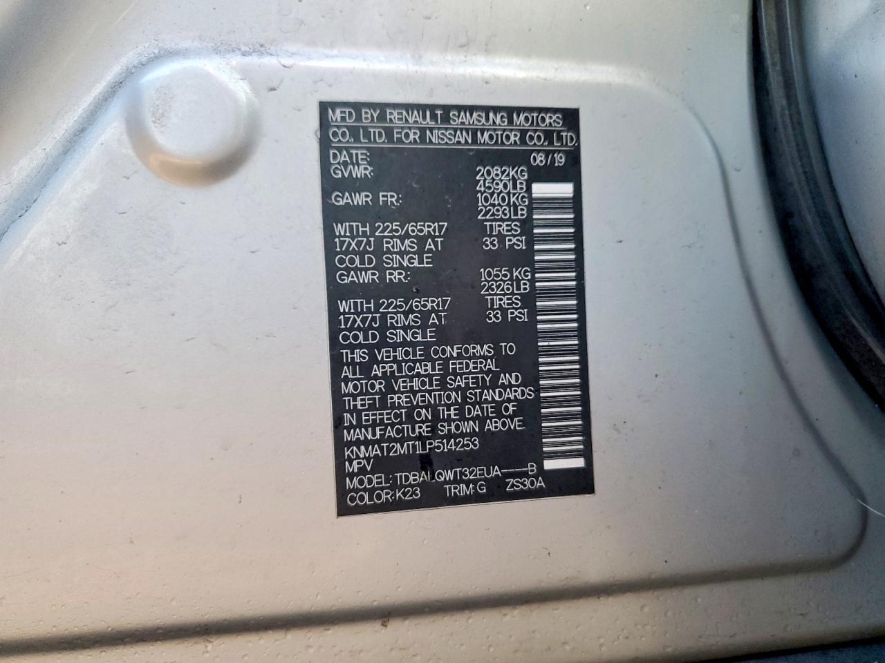 2020 Nissan Rogue sv