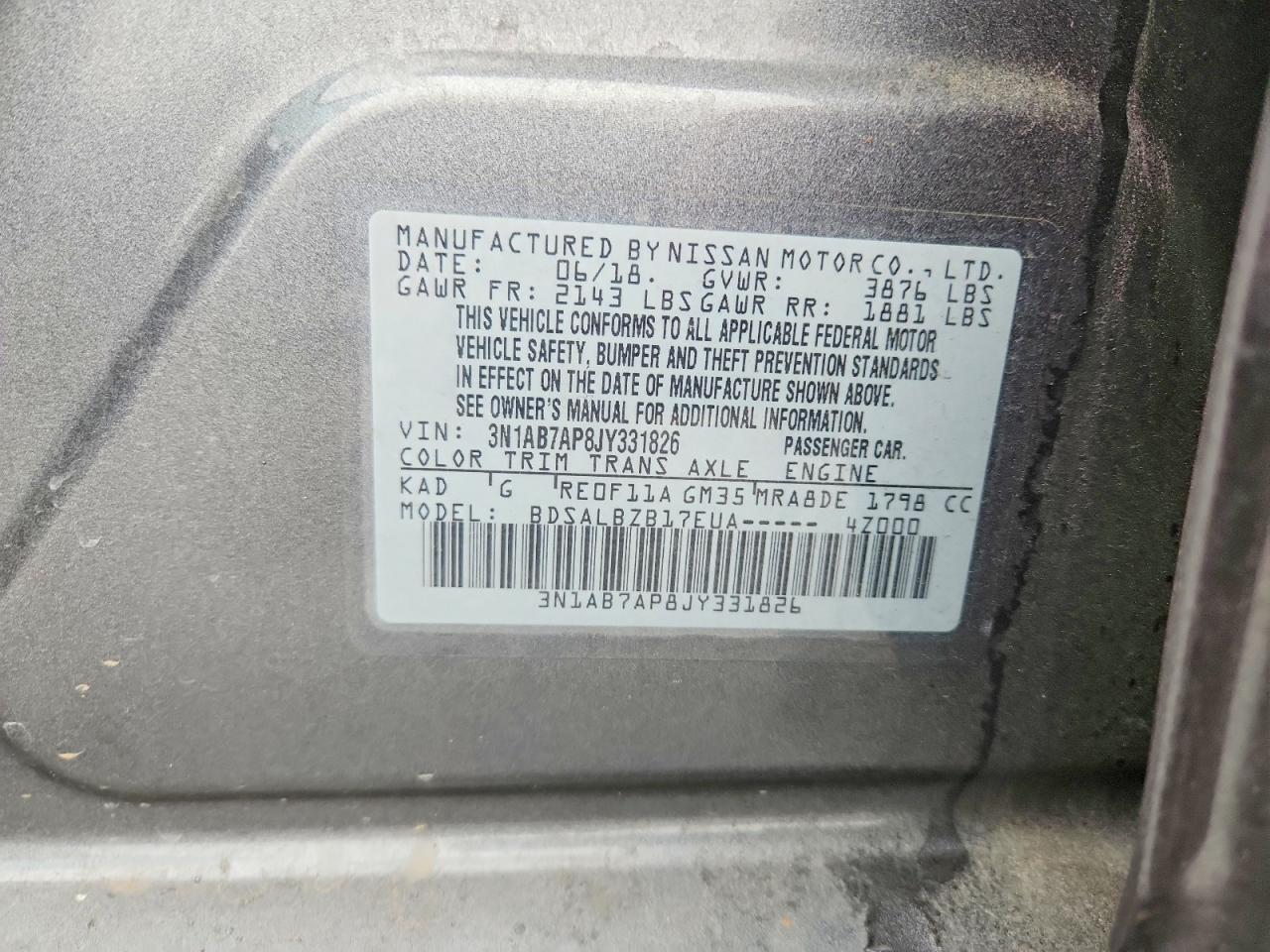 2018 Nissan Sentra s