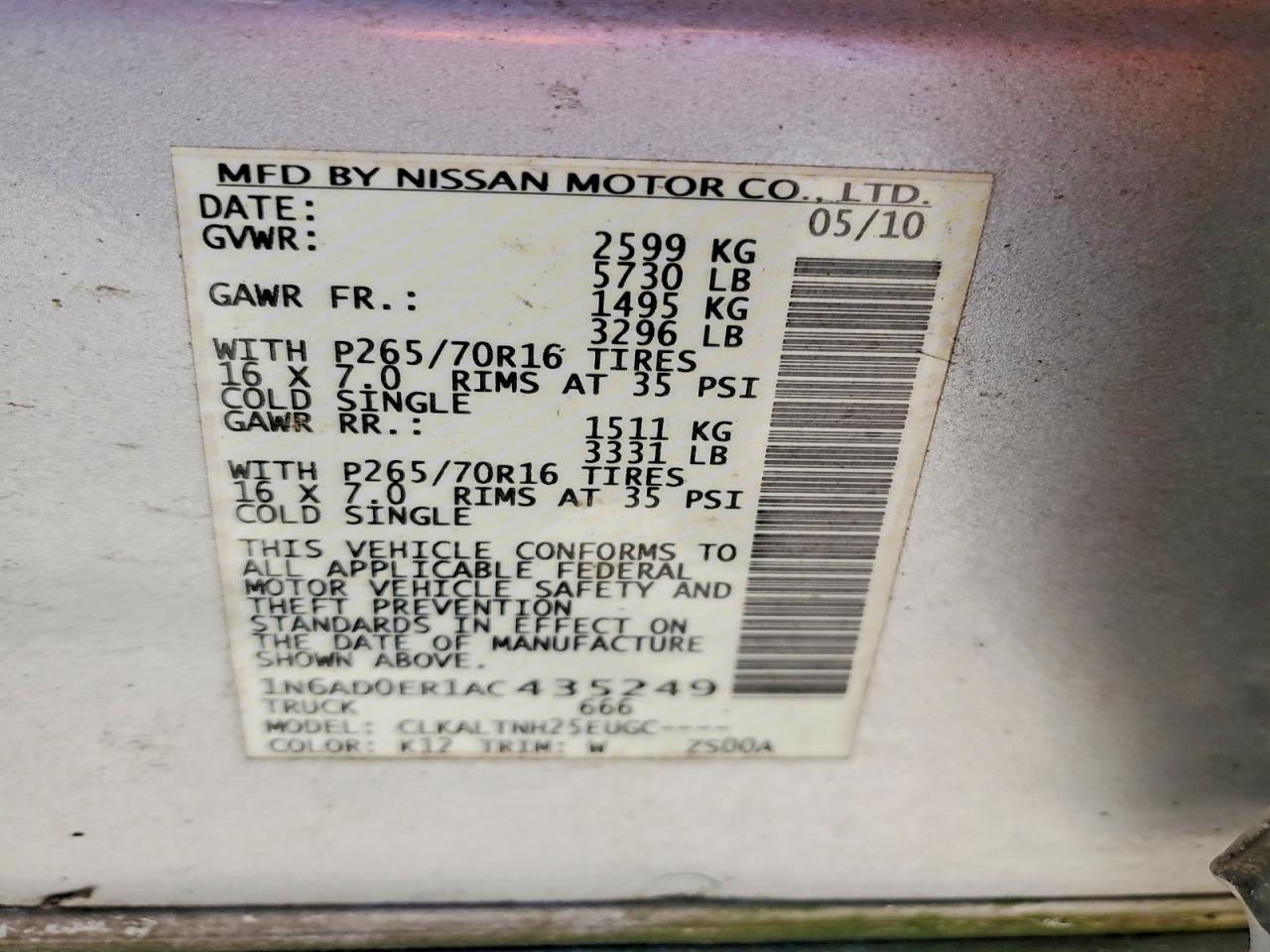 2010 Nissan Frontier SE V6